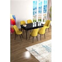 Комплект для столовой Hanah Home Han Black Marble Mustard