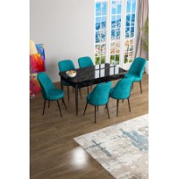 Комплект для столовой Hanah Home Han Black Marble Turquoise