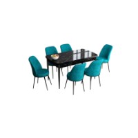 Комплект для столовой Hanah Home Han Black Marble Turquoise фото №2 — интернет-магазин Desire.md