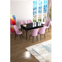 Комплект для столовой Hanah Home Han Black Marble Pink