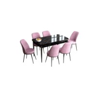 Комплект для столовой Hanah Home Han Black Marble Pink фото №2 — интернет-магазин Desire.md