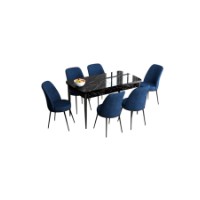 Комплект для столовой Hanah Home Han Black Marble Navy Blue фото №2 — интернет-магазин Desire.md