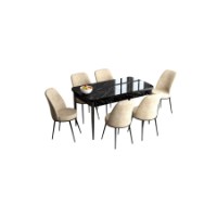 Комплект для столовой Hanah Home Han Black Marble Cream фото №2 — интернет-магазин Desire.md