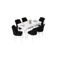 Комплект для столовой Hanah Home Nef White Black фото №2 — интернет-магазин Desire.md