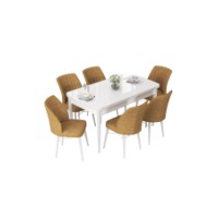 Комплект для столовой Hanah Home Nef White Cappuccino фото №2 — интернет-магазин Desire.md
