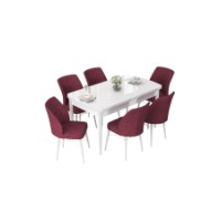 Комплект для столовой Hanah Home Nef White Burgundy фото №2 — интернет-магазин Desire.md