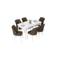 Комплект для столовой Hanah Home Nef White Brown фото №2 — интернет-магазин Desire.md