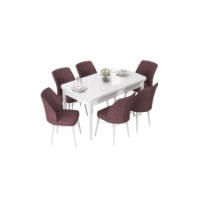 Комплект для столовой Hanah Home Nef White Dusty Rose фото №2 — интернет-магазин Desire.md