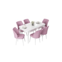 Комплект для столовой Hanah Home Nef White Pink фото №2 — интернет-магазин Desire.md