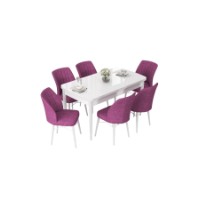 Комплект для столовой Hanah Home Nef White Purple фото №2 — интернет-магазин Desire.md
