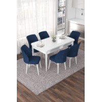 Комплект для столовой Hanah Home Nef White Navy Blue