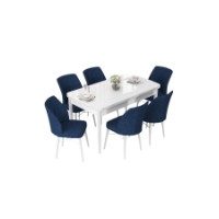 Комплект для столовой Hanah Home Nef White Navy Blue фото №2 — интернет-магазин Desire.md