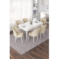 Комплект для столовой Hanah Home Nef White Cream