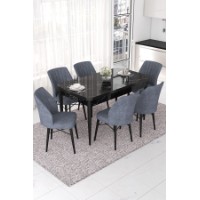 Комплект для столовой Hanah Home Nef Black Marble Fume