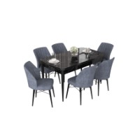 Комплект для столовой Hanah Home Nef Black Marble Fume фото №2 — интернет-магазин Desire.md
