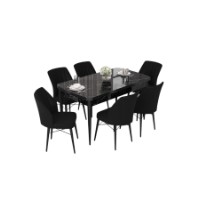 Комплект для столовой Hanah Home Nef Black Marble Black фото №2 — интернет-магазин Desire.md