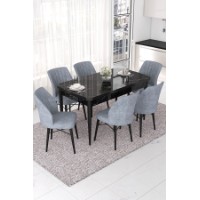 Комплект для столовой Hanah Home Nef Black Marble Grey