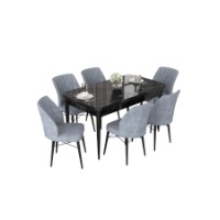 Комплект для столовой Hanah Home Nef Black Marble Grey фото №2 — интернет-магазин Desire.md
