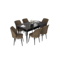 Комплект для столовой Hanah Home Nef Black Marble Brown фото №2 — интернет-магазин Desire.md
