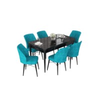 Комплект для столовой Hanah Home Nef Black Marble Turquoise фото №2 — интернет-магазин Desire.md