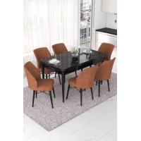 Комплект для столовой Hanah Home Nef Black Marble Tile Red