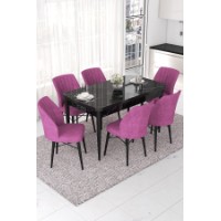 Комплект для столовой Hanah Home Nef Black Marble Purple