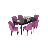 Комплект для столовой Hanah Home Nef Black Marble Purple фото №2 — интернет-магазин Desire.md