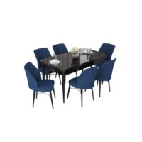 Комплект для столовой Hanah Home Nef Black Marble Navy Blue фото №2 — интернет-магазин Desire.md