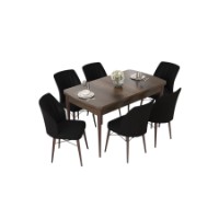 Комплект для столовой Hanah Home Nef Baroque Black фото №2 — интернет-магазин Desire.md