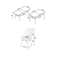 Комплект для столовой Hanah Home Nef Baroque Black фото №3 — интернет-магазин Desire.md