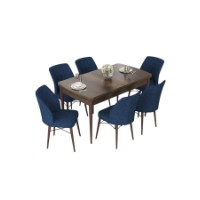 Комплект для столовой Hanah Home Nef Baroque Navy Blue фото №2 — интернет-магазин Desire.md