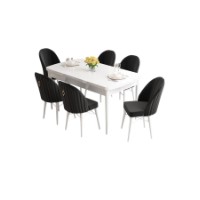 Комплект для столовой Hanah Home Roz White Black фото №2 — интернет-магазин Desire.md