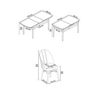 Set mobilă pentru bucătărie Hanah Home Roz White Anthracite imaginea #3 — magazin online Desire.md