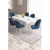 Комплект для столовой Hanah Home Roz White Navy Blue