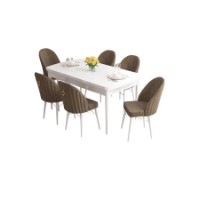 Комплект для столовой Hanah Home Roz White Brown фото №2 — интернет-магазин Desire.md