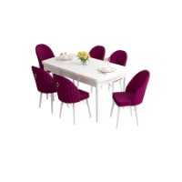 Комплект для столовой Hanah Home Roz White Damson фото №2 — интернет-магазин Desire.md