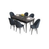 Комплект для столовой Hanah Home Roz Black Marble Anthracite фото №2 — интернет-магазин Desire.md