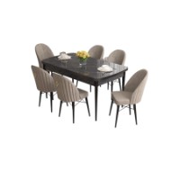 Комплект для столовой Hanah Home Roz Black Marble Cappuccino фото №2 — интернет-магазин Desire.md