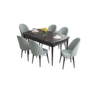 Комплект для столовой Hanah Home Roz Black Marble Sea Green фото №2 — интернет-магазин Desire.md