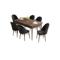 Комплект для столовой Hanah Home Roz Baroque Black фото №2 — интернет-магазин Desire.md