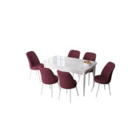 Комплект для столовой Hanah Home Zen White Burgundy фото №2 — интернет-магазин Desire.md