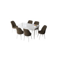 Комплект для столовой Hanah Home Zen White Brown фото №2 — интернет-магазин Desire.md