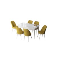 Комплект для столовой Hanah Home Zen White Mustard фото №2 — интернет-магазин Desire.md