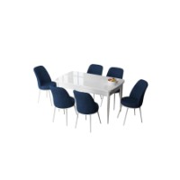 Комплект для столовой Hanah Home Zen White Navy Blue фото №2 — интернет-магазин Desire.md