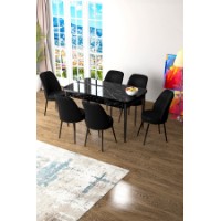 Комплект для столовой Hanah Home Zen Black Marble Black