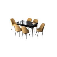 Комплект для столовой Hanah Home Zen Black Marble Cappuccino фото №2 — интернет-магазин Desire.md