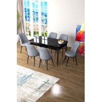 Комплект для столовой Hanah Home Zen Black Marble Grey