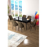 Комплект для столовой Hanah Home Zen Black Marble Brown