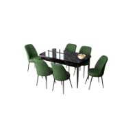 Комплект для столовой Hanah Home Zen Black Marble Khaki фото №2 — интернет-магазин Desire.md