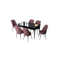 Комплект для столовой Hanah Home Zen Black Marble Dusty Rose фото №2 — интернет-магазин Desire.md